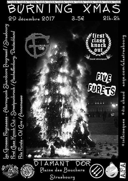 Burning Xmas: FCKO-Five Furets-Les Grosses Feignasses le 29 décembre 2017 à Strasbourg (67)