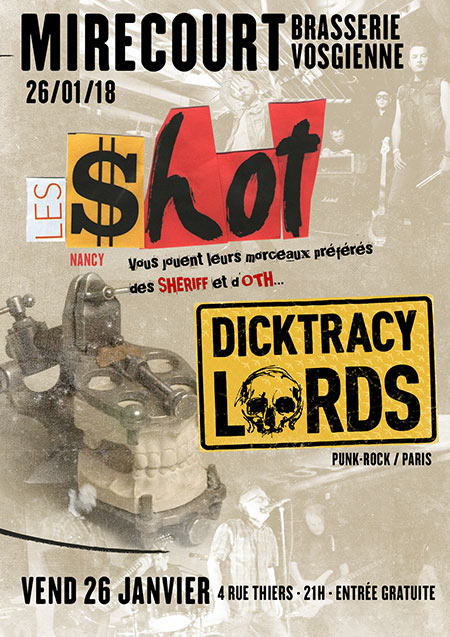 Les Shot et Dicktracy Lords / Brasserie Vosgienne le 26 janvier 2018 à Mirecourt (88)