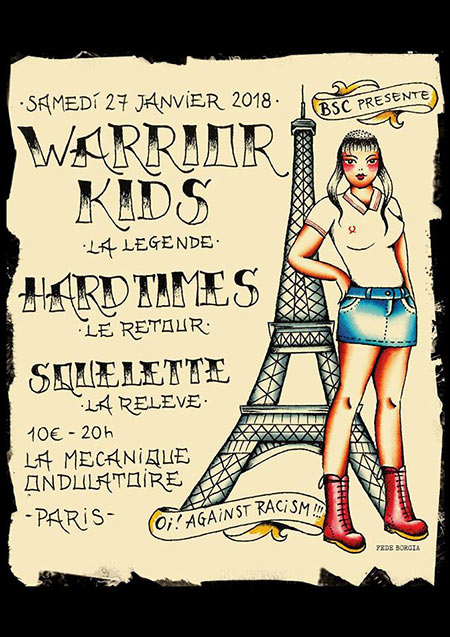 Warrior Kids + HardxTimes + Squelette à la Mécanique Ondulatoire le 27 janvier 2018 à Paris (75)