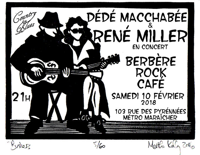 René Miller et Dédé Macchabée en concert @ Berbère Rock Café le 10 février 2018 à Paris (75)
