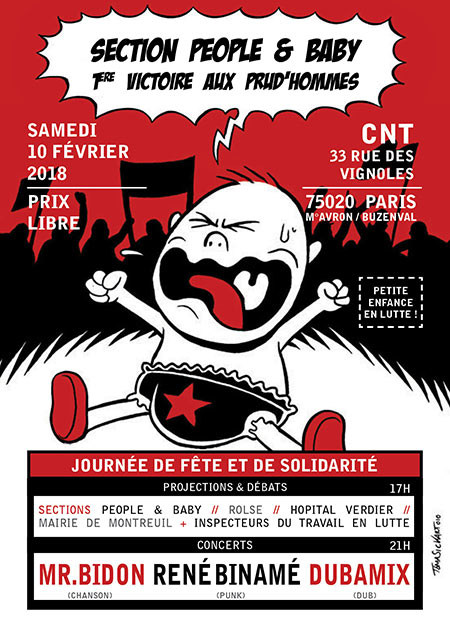 René Binamé / Dubamix / Mr Bidon (Solidarité CNT People & Baby) le 10 février 2018 à Paris (75)