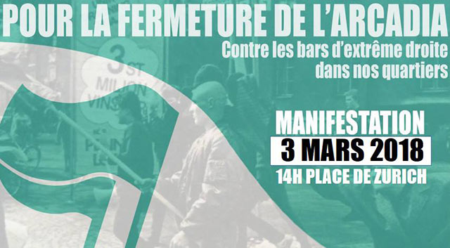 Manifestation #3 pour la fermeture de l'Arcadia le 03 mars 2018 à Strasbourg (67)