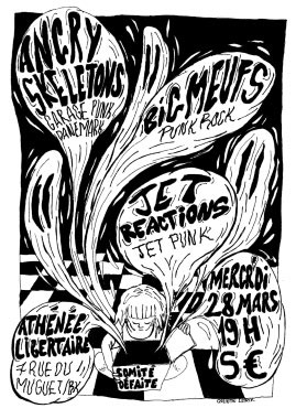 Concert punk Athénée Libertaire: Angry Skeletons (garage punk) le 28 mars 2018 à Bordeaux (33)