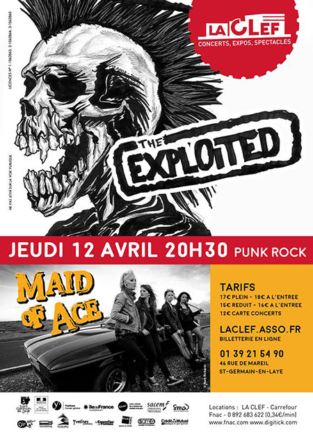The Exploited - Maid of Ace à LA CLEF le 12 avril 2018 à Saint-Germain-en-Laye (78)
