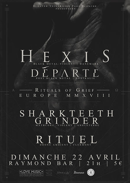 Hexis / Départe / Sharkteeth Grinder / Rituel le 22 avril 2018 à Clermont-Ferrand (63)