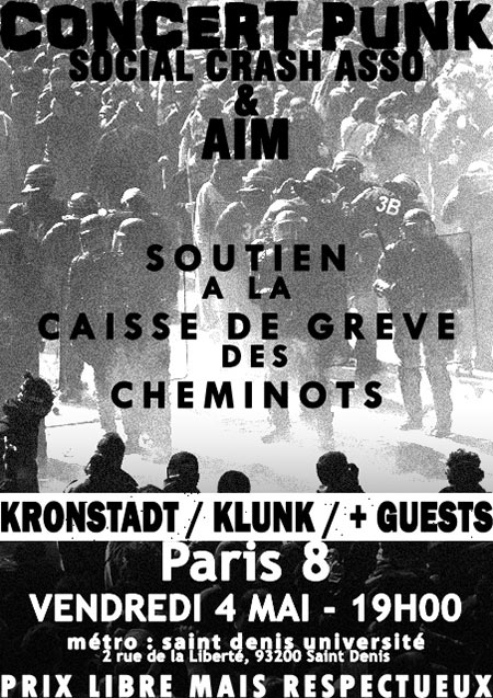 Kronstadt /// Klunk /// Guest => Concert Soutien Aux Cheminots le 04 mai 2018 à Saint-Denis (93)