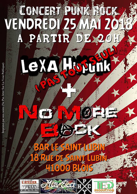 LeXA (Pas Tout Seul) + No More Back au bar le Saint Lubin le 25 mai 2018 à Blois (41)