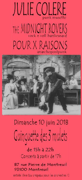 CONCERT AUX MURS À PÊCHES le 10 juin 2018 à Montreuil (93)