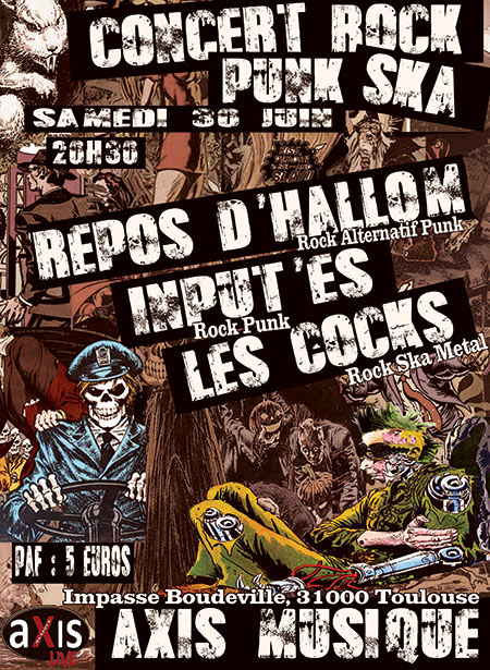 Repos d'Hallom / Inpu'tes / Les Cocks le 30 juin 2018 à Toulouse (31)