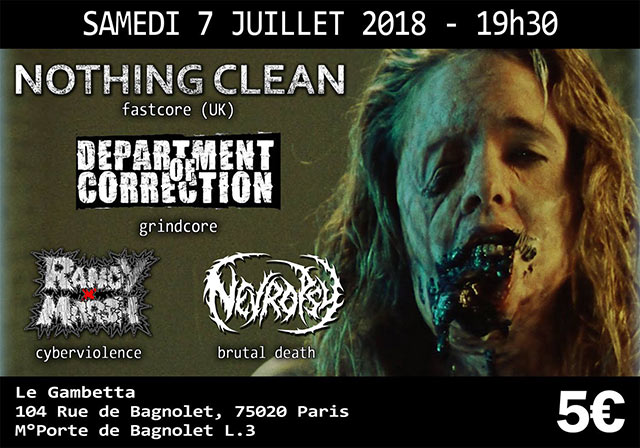 Concert Department Of Correction / Nothing Clean le 07 juillet 2018 à Paris (75)