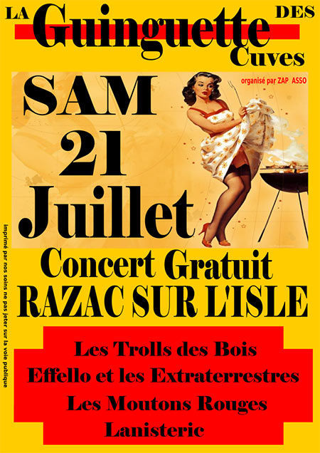 Concert à la Guinguette des Cuves le 21 juillet 2018 à Razac-sur-l'Isle (24)