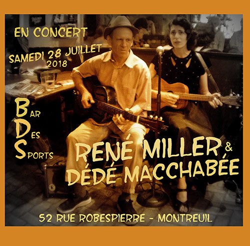 René Miller et Dédé Macchabée en concert au Bar des Sports le 28 juillet 2018 à Montreuil (93)