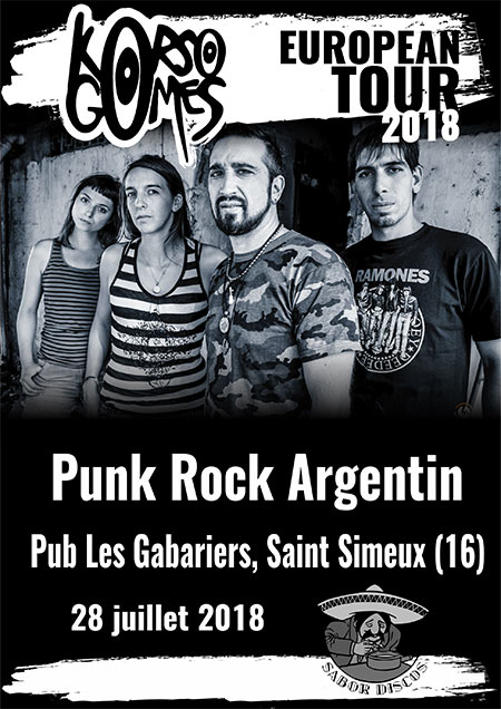 Korso Gomes (punk rock argentin) en concert au Pub Les Gabariers le 28 juillet 2018 à Saint-Simeux (16)