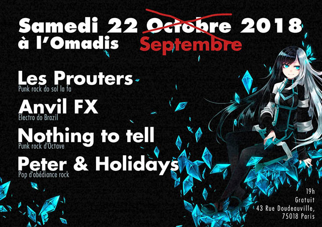Concert à l'Omadis le 22 septembre 2018 à Paris (75)