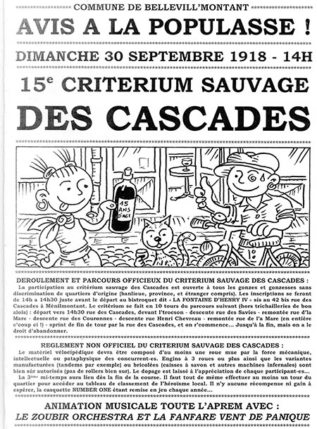 15e CRITÉRIUM SAUVAGE DES CASCADES le 30 septembre 2018 à Paris (75)