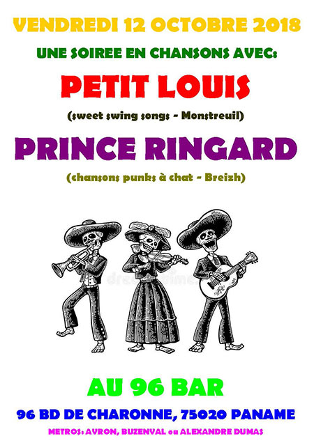 PRINCE LOUIS ET PETIT RINGARD AU 96 BAR le 12 octobre 2018 à Paris (75)