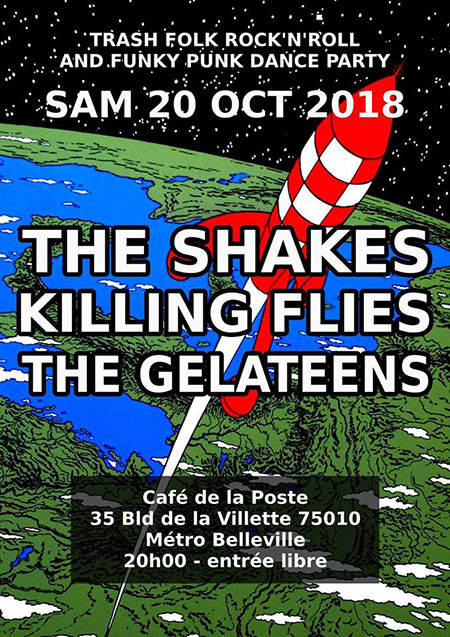 The Shakes + Killing Flies + The Gelateens au Café de la Poste le 20 octobre 2018 à Paris (75)