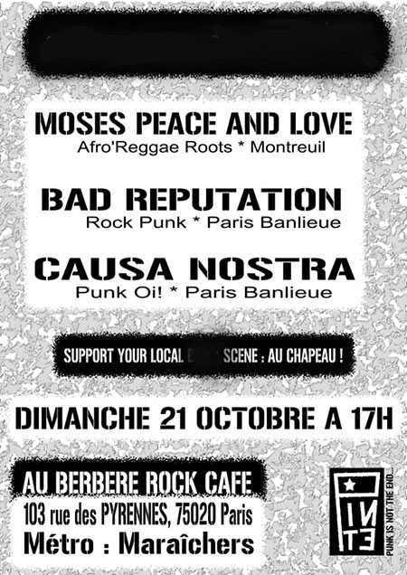Punk Is Not The End le 21 octobre 2018 à Paris (75)