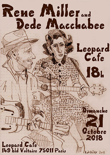 René Miller et Dédé Macchabée en concert au Leopard Café le 21 octobre 2018 à Paris (75)