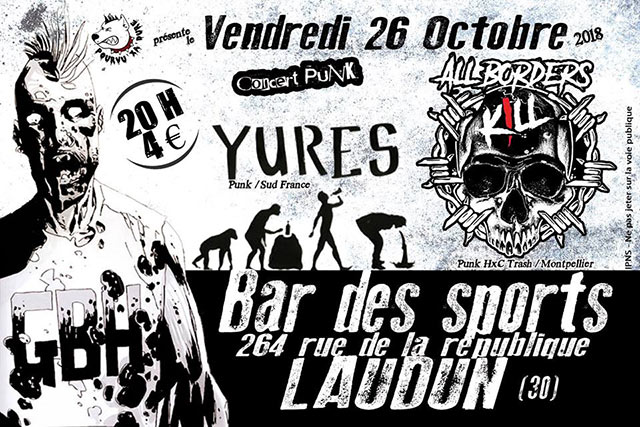 Concert Punk au Bar des Sports le 26 octobre 2018 à Laudun-l'Ardoise (30)