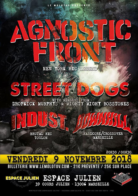 Agnostic Front + Street Dogs + Indust + Downhill @ Espace Julien le 09 novembre 2018 à Marseille (13)