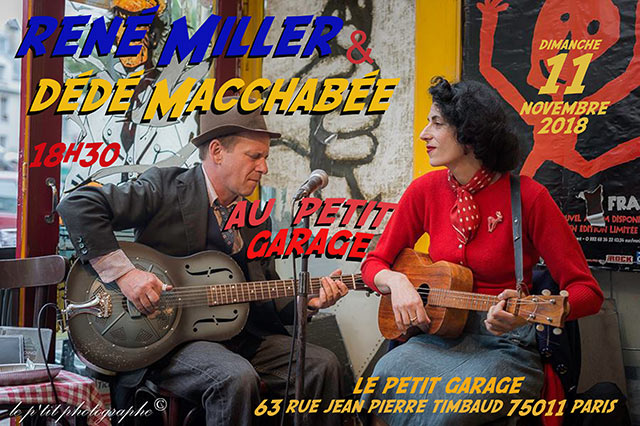 René Miller et Dédé Macchabée en concert au Ptit Garage le 11 novembre 2018 à Paris (75)