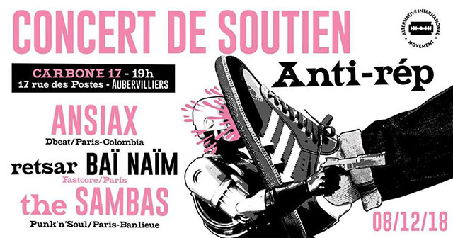 Ansiax + Retsar Baï Naïm + The Sambas @ Carbone 17 le 08 décembre 2018 à Aubervilliers (93)