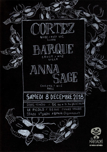 Cortez x Barque x Anna Sage // Le Picolo Café le 08 décembre 2018 à Saint-Ouen (93)