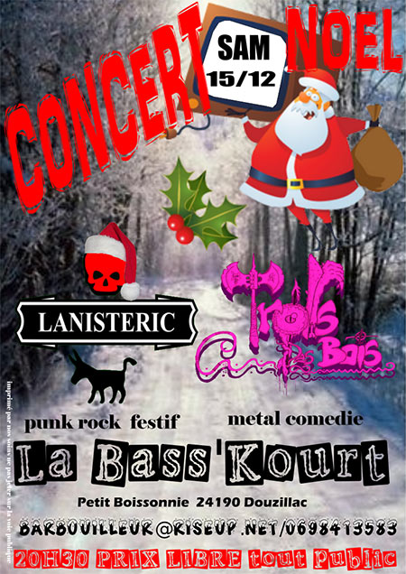 Le Noël Rock de La Bass'Kourt le 15 décembre 2018 à Douzillac (24)