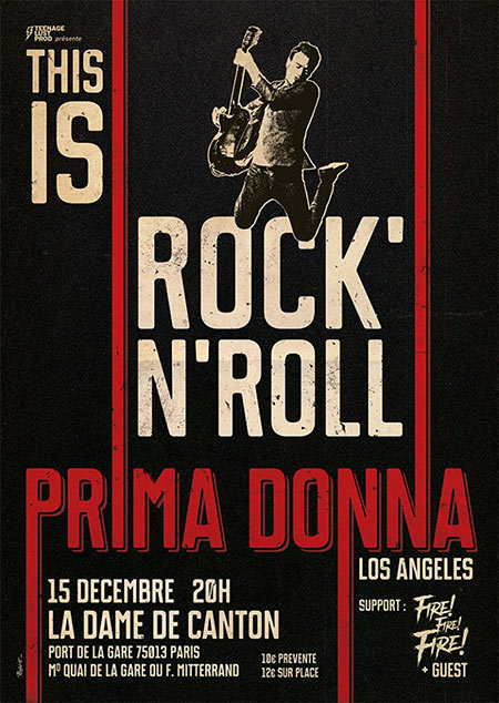 PRIMA DONNA de retour à Paris! Fin de tournée avec DANKO JONES le 15 décembre 2018 à Paris (75)