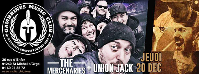 The Mercenaries + Union Jack à la Taverne Gambrinus le 20 décembre 2018 à Saint-Michel-sur-Orge (91)