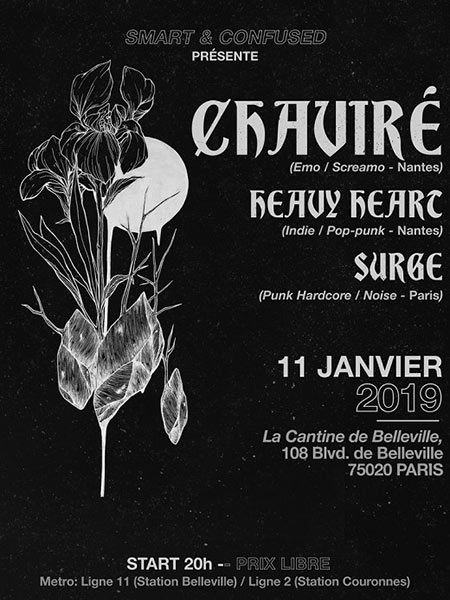 CHAVIRÉ x HEAVY HEART x SURGE @ La Cantine de Belleville le 11 janvier 2019 à Paris (75)