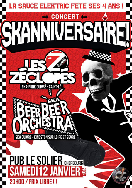 Concert skanniversaire : Les Zéclopés + Beer Beer Orchestra le 12 janvier 2019 à Cherbourg-Octeville (50)