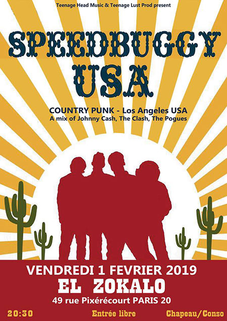 Speedbuggy USA - Country Punk US le 01 février 2019 à Paris (75)