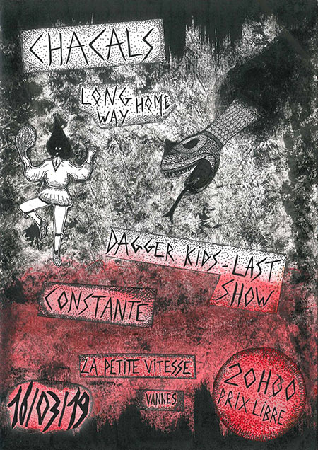 Dagger Kids (Last show!) / Chacals / Long Way Home / Constante le 16 mars 2019 à Vannes (56)