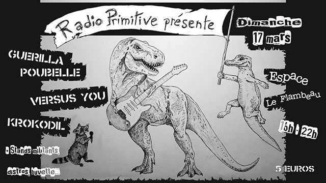 Primitive Punk Party ! Guerilla Poubelle / Versus You / Krokodil le 17 mars 2019 à Reims (51)