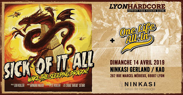 Sick Of It All + One Life All-In au Ninkasi Gerland Kao le 14 avril 2019 à Lyon (69)