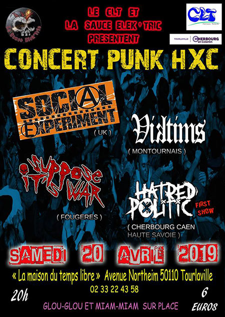 Concert Social Experiment / Viktims / Suppose It's War / HP le 20 avril 2019 à Tourlaville (50)