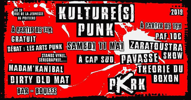 Kulture(s) Punk #2 à CAP Sud le 11 mai 2019 à Poitiers (86)