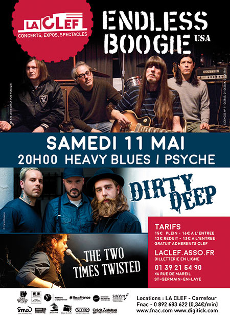 Endless Boogie + Dirty Deep + The Two Times Twisted à la CLEF le 11 mai 2019 à Saint-Germain-en-Laye (78)