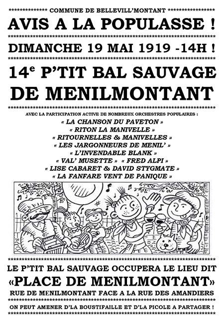 14e P'TIT BAL SAUVAGE DE MÉNILMONTANT le 19 mai 2019 à Paris (75)