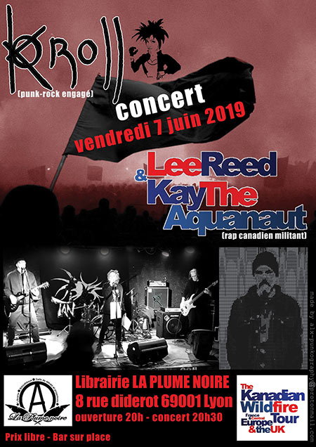 KOROLL + LEE REED + KAY THE AQUANAUT À LA PLUME NOIRE le 07 juin 2019 à Lyon (69)