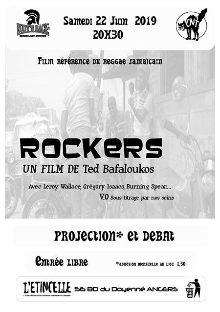 Projection Rockers, film jamaïcain de Ted Bafaloukos, 1978 le 22 juin 2019 à Angers (49)