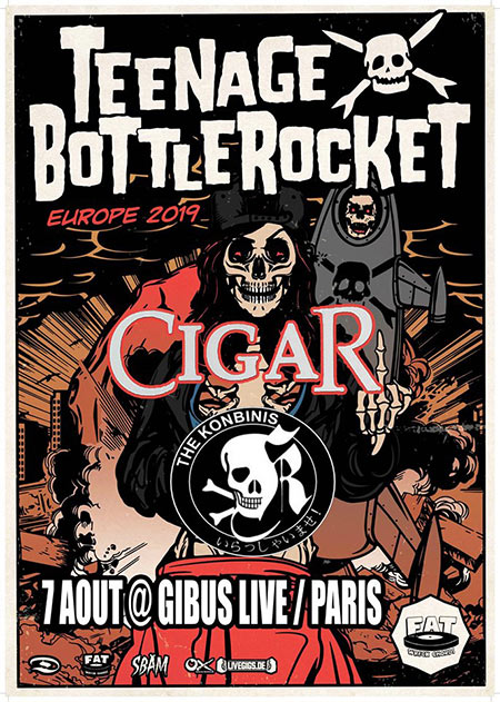 Teenage Bottlerocket + Cigar + The Konbinis au Gibus le 07 août 2019 à Paris (75)