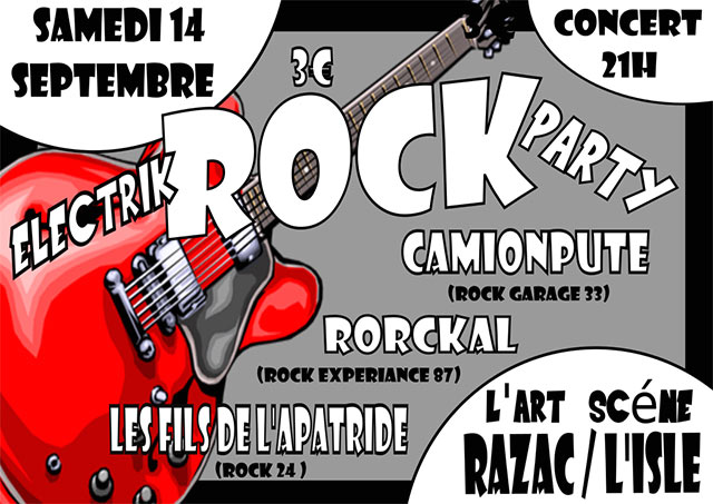 Électrique Rock Party à l'Art Scène le 14 septembre 2019 à Razac-sur-l'Isle (24)