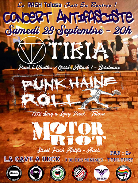 Tibia / Punk Haine Roll / Motor Riot à la Cave à Rock le 28 septembre 2019 à Toulouse (31)