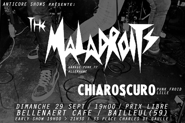 The Maladroits + Chiaroscuro au Bellenaert Café le 29 septembre 2019 à Bailleul (59)