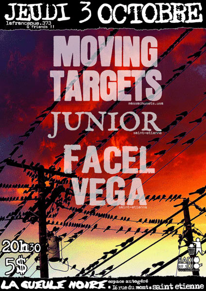 Moving Targets + Junior + Facel Vega à la Gueule Noire le 03 octobre 2019 à Saint-Etienne (42)