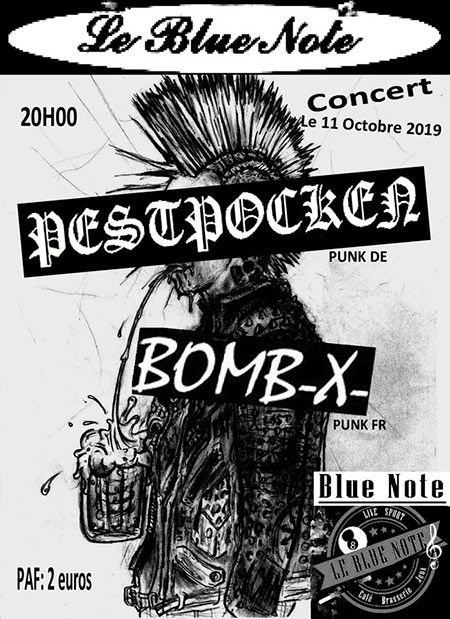 Pestpocken + Bomb-X au Blue Note le 11 octobre 2019 à Boulogne-sur-Mer (62)