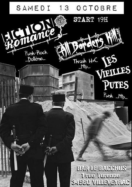 Fiction Romance +All Borders Kill +Les Vieilles Putes au Bacchus le 13 octobre 2019 à Villeveyrac (34)